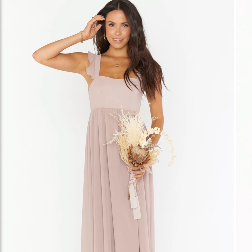 Show Me Your Mumu June dress in soft beige.